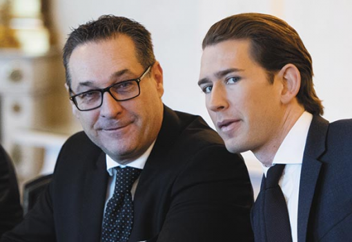 <h1>Megtalálták a közös hangot: Heinz-Christian Strache, a Szabadságpárt vezére és Sebastian Kurz kancellár - Fotó: Joe Klamar, AFP</h1>-