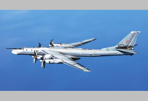 <h1>Tu-95 orosz bombázó Anglia felett - Forrás: RAF, Department of Defense</h1>-