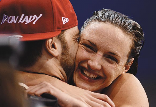 <h1>Hosszú Katinka és edző-férje, Shane Tusup öröme a negyedik arany után</h1>-