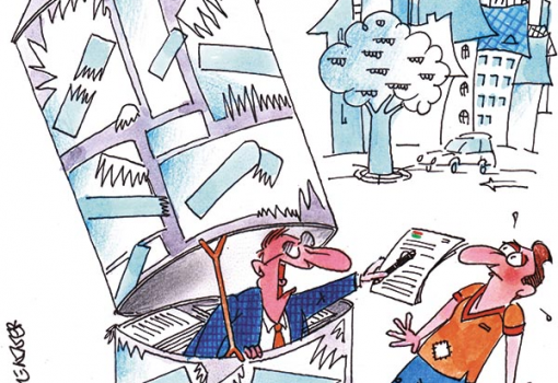 <h1>Testreszabott reklámtörvény - KRENNER ISTVÁN rajza
– Az ellenzéki plakátok nézegetése helyett inkább töltse
ki a nemzeti konzultációt...!</h1>-