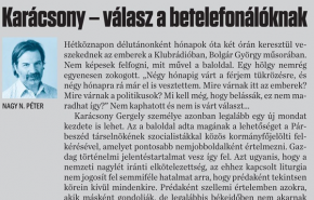 Nagy N. Péter: Karácsony – válasz a betelefonálóknak